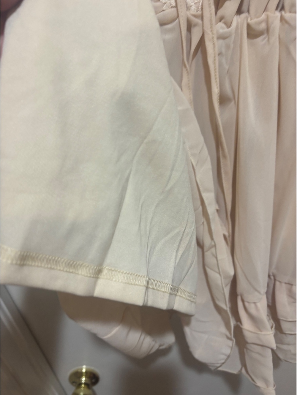 Boho Lace Ruffle Mini Dress Cream Cottagecore Festival Western Size Large - Picture 4 of 7